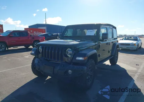2022 Jeep Wrangler Unlimited Willys 4X4 из США, поврежденный, VIN 1C4HJXDG6NW190732